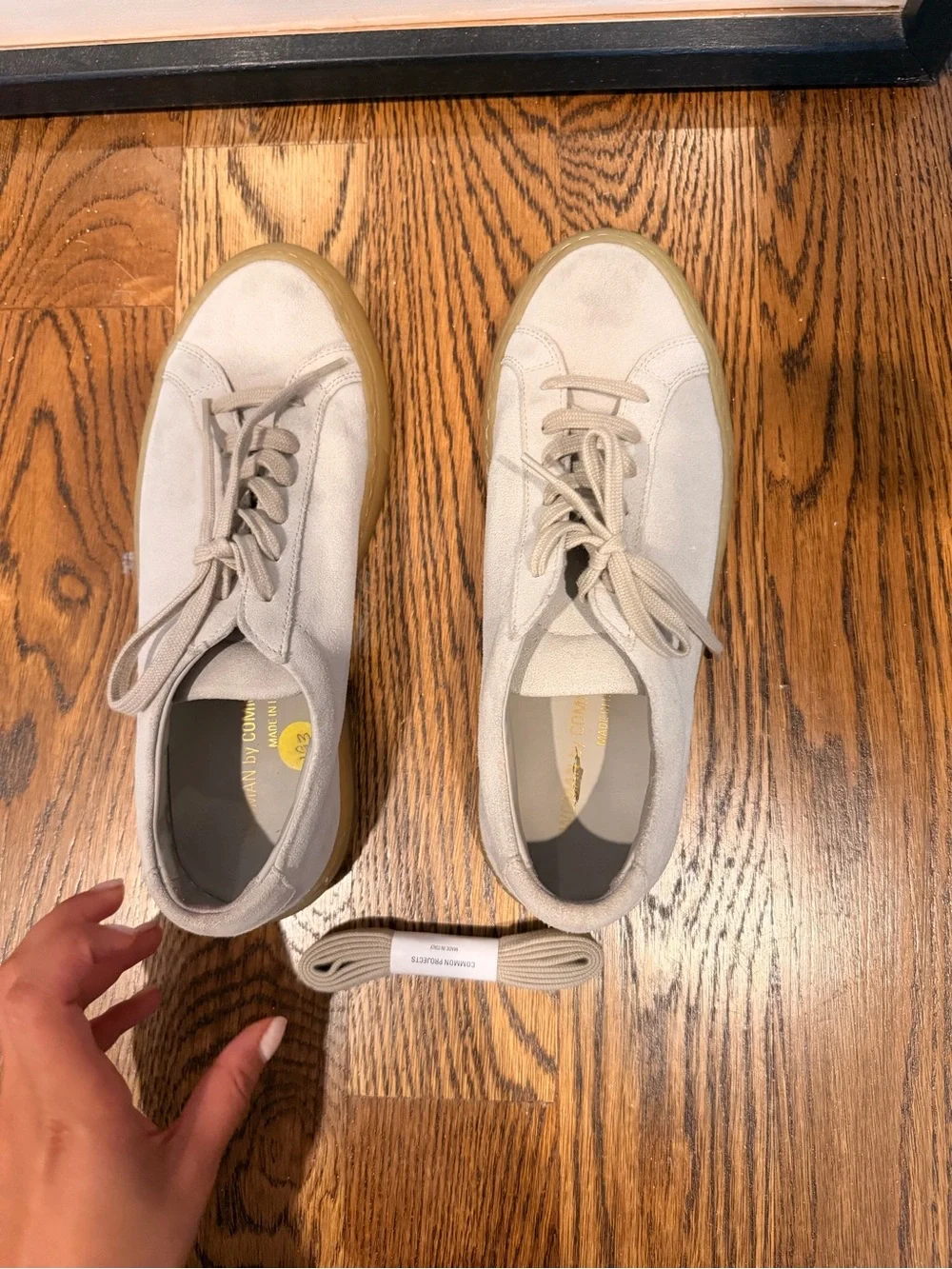 Common Projects Low-Top Sneakers in Beige with Gum Sole